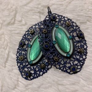 Vintage earrings, blue and teal colored
